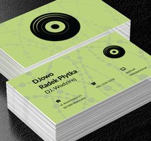 Płyta winylowa na jasnym tle, Rozrywka, DJ - Wizytówki Netprint