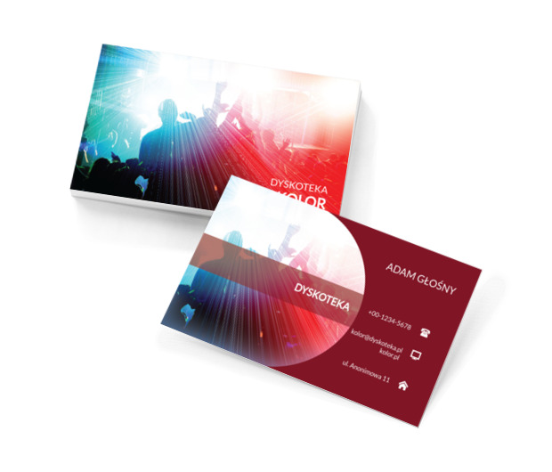 Bawiący się ludzie, Rozrywka, Dyskoteka - Wizytówki Netprint szablony online