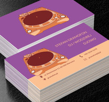 Konsola z płytą winylową, Rozrywka, DJ - Wizytówki Netprint