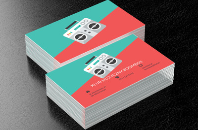 Grafika boombox`a, Rozrywka, Klub muzyczny - Wizytówki Netprint