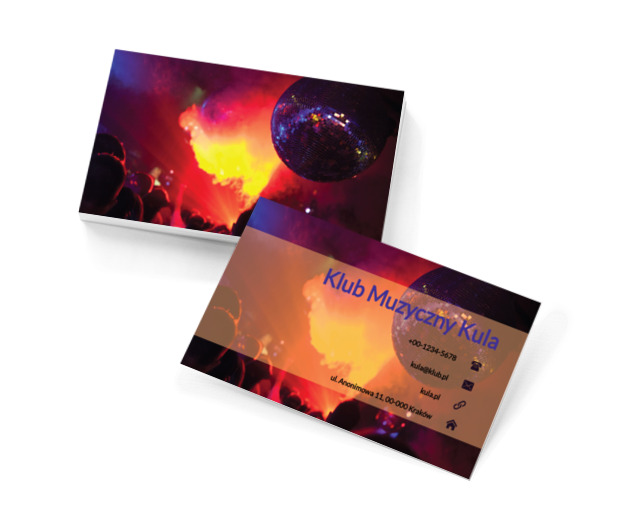 Tańczący ludzie w klubie, Rozrywka, Klub muzyczny - Wizytówki Netprint szablony online
