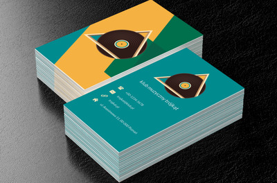 Kolorowe tło z płytą, Rozrywka, Klub muzyczny - Wizytówki Netprint