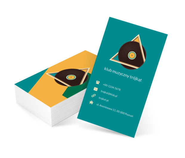 Kolorowe tło z płytą, Rozrywka, Klub muzyczny - Wizytówki Netprint szablony online