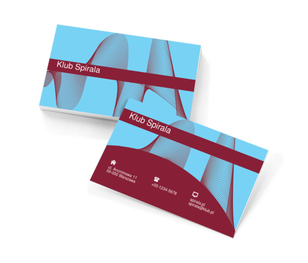 Falujące spirale, Rozrywka, Klub muzyczny - Wizytówki Netprint szablony online