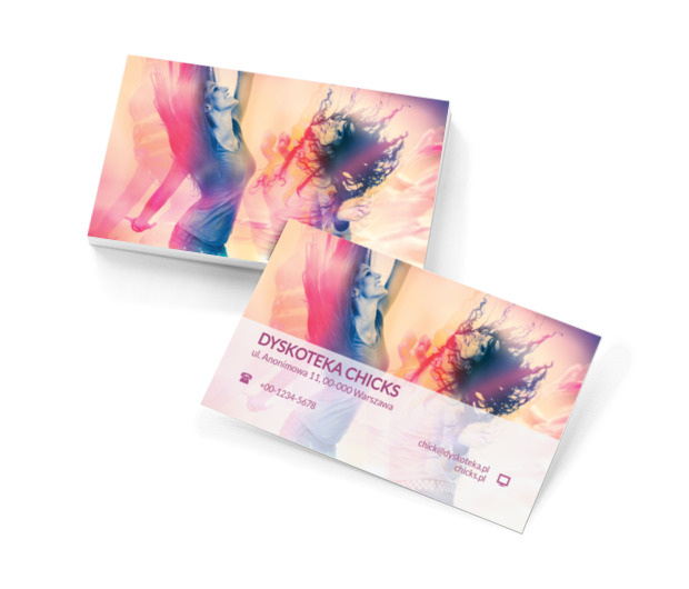 Tańczące kobiety, Rozrywka, Dyskoteka - Wizytówki Netprint szablony online