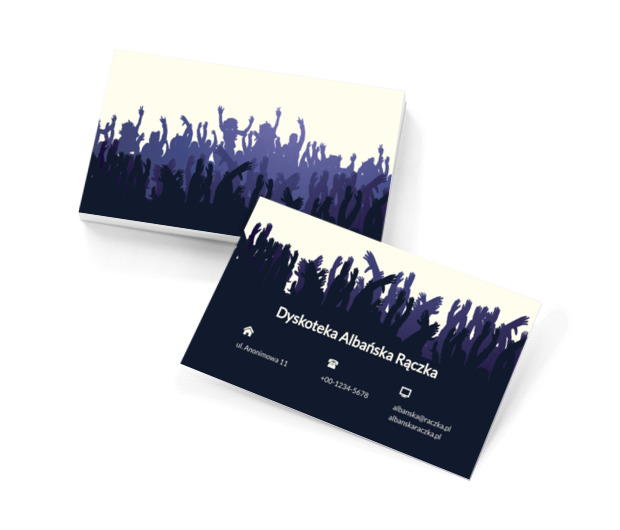 Tłum tańczących ludzi, Rozrywka, Dyskoteka - Wizytówki Netprint szablony online