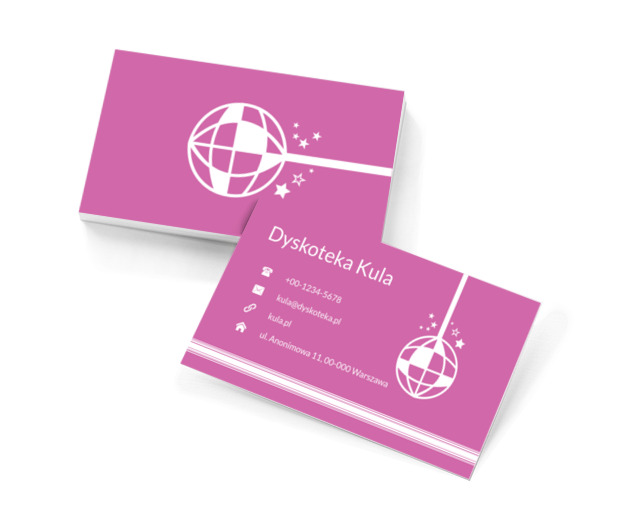 Wirująca kula, Rozrywka, Dyskoteka - Wizytówki Netprint szablony online