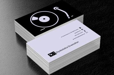 Gramofon z płytą, Rozrywka, Dyskoteka - Wizytówki Netprint
