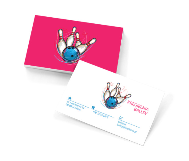 Kolorowe kręgle, Rozrywka, Kręgielnia - Wizytówki Netprint szablony online