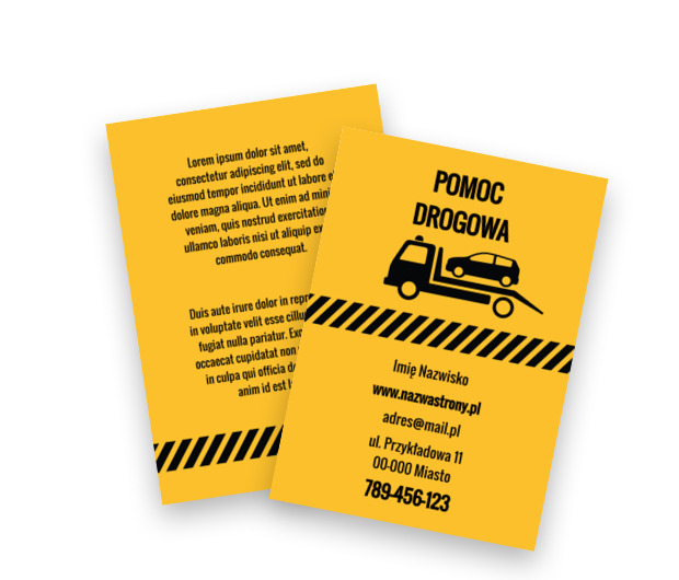 Żółty przyciąga, wy holujecie, Transport, Transport Towarów  - Ulotki Netprint szablony online