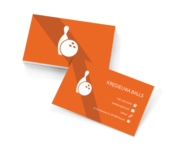 Kula bijąca kręgle, Rozrywka, Kręgielnia - Wizytówki Netprint szablony online