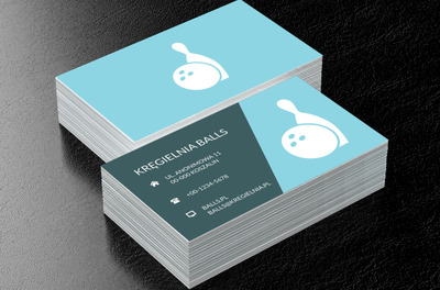 Biała kula do kręgli, Rozrywka, Kręgielnia - Wizytówki Netprint