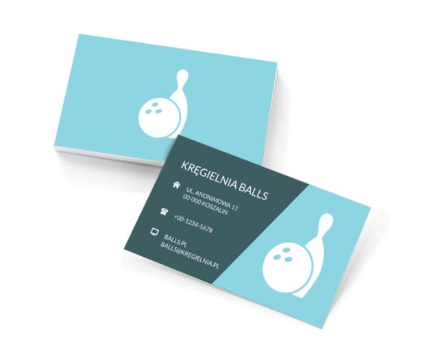 Biała kula do kręgli, Rozrywka, Kręgielnia - Wizytówki Netprint szablony online