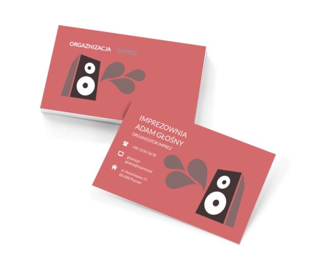 Muzyka wylatująca z głośnika, Rozrywka, Organizator imprez - Wizytówki Netprint szablony online
