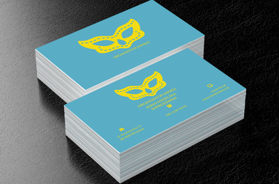 Żółta maska karnawałowa, Rozrywka, Organizator imprez - Wizytówki Netprint