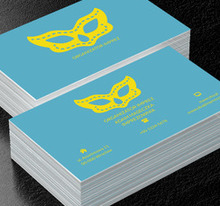 Żółta maska karnawałowa, Rozrywka, Organizator imprez - Wizytówki Netprint