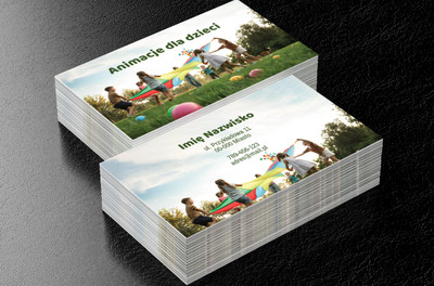 Animacja beztroskiej zabawy, Rozrywka, Animator - Wizytówki Netprint