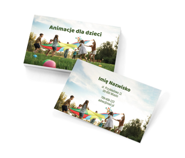 Animacja beztroskiej zabawy, Rozrywka, Animator - Wizytówki Netprint szablony online