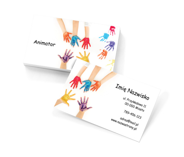 Z wami dzieciaki nie nudzą się wcale, Rozrywka, Animator - Wizytówki Netprint szablony online