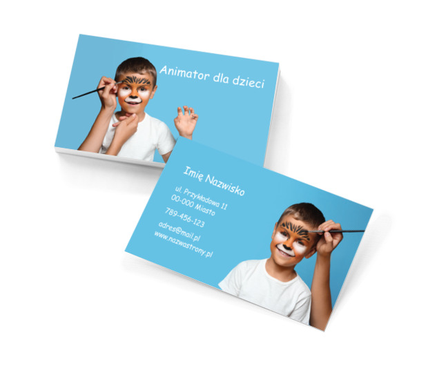 Sto pomysłów na zabawę, Rozrywka, Animator - Wizytówki Netprint szablony online