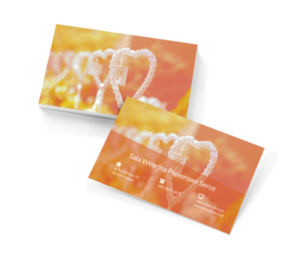 Papierowe serce, Rozrywka, Sala weselna - Wizytówki Netprint szablony online