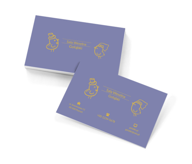 Żółte ptaszki, Rozrywka, Sala weselna - Wizytówki Netprint szablony online