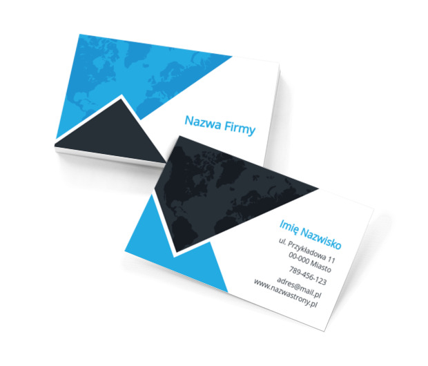 Mapa zamknięta w trójkątach, Turystyka, Biuro podróży - Wizytówki Netprint szablony online