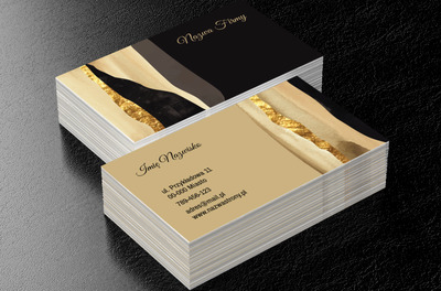 Spotkanie beżu i czerni z nutką złota, Motywy, Tła i tekstury - Wizytówki Netprint