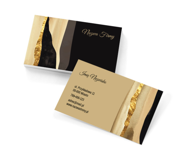 Spotkanie beżu i czerni z nutką złota, Motywy, Tła i tekstury - Wizytówki Netprint szablony online