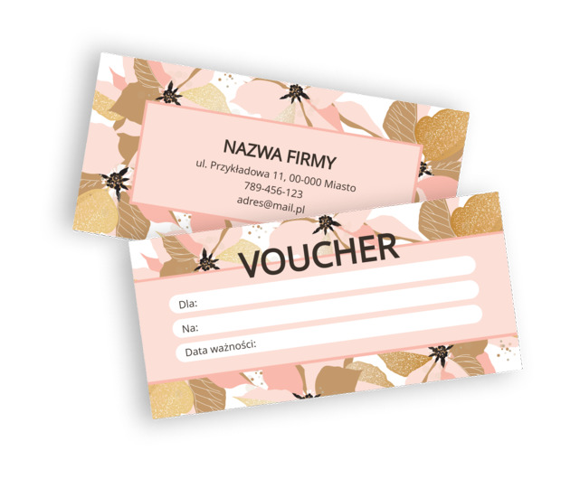 Różowa delikatność i elegancja, Motywy, Roślinne - Vouchery Netprint szablony online