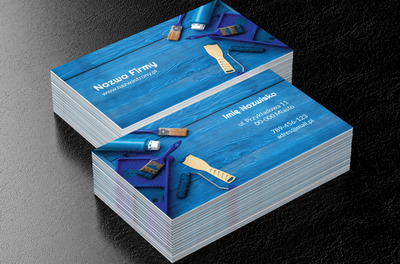 Niebieski zestaw malarza, Budownictwo, Remont i Wykończenia - Wizytówki Netprint