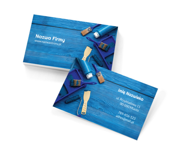 Niebieski zestaw malarza, Budownictwo, Remont i Wykończenia - Wizytówki Netprint szablony online