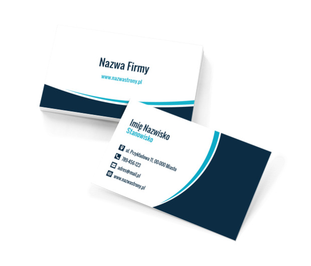 Prosta elegancja turkusowej fali, Motywy, Uniwersalne - Wizytówki Netprint szablony online