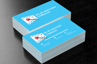 Cymbałki na niebieskim tle, Rozrywka, Sklep muzyczny - Wizytówki Netprint