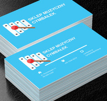 Cymbałki na niebieskim tle, Rozrywka, Sklep muzyczny - Wizytówki Netprint