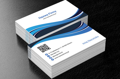 Niebieskie i dynamiczne fale, Motywy, Kod QR - Wizytówki Netprint