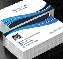 Niebieskie i dynamiczne fale, Motywy, Kod QR - Wizytówki Netprint