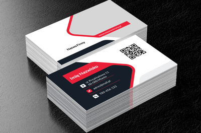 Nowoczesny układ z czerwonym akcentem, Motywy, Klasyczne - Wizytówki Netprint