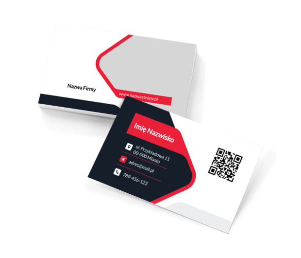 Nowoczesny układ z czerwonym akcentem, Motywy, Klasyczne - Wizytówki Netprint szablony online
