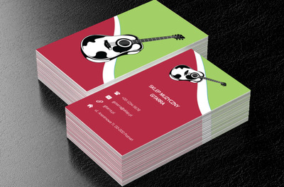 Czarno-biała gitara, Rozrywka, Sklep muzyczny - Wizytówki Netprint