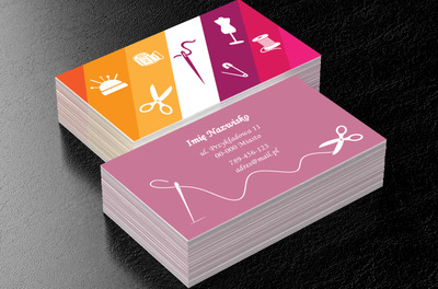 Wszystkie atrybuty krawcowej, Usługi domowe, Usługi krawieckie - Wizytówki Netprint