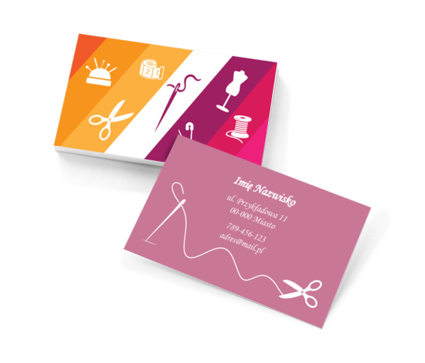 Wszystkie atrybuty krawcowej, Usługi domowe, Usługi krawieckie - Wizytówki Netprint szablony online