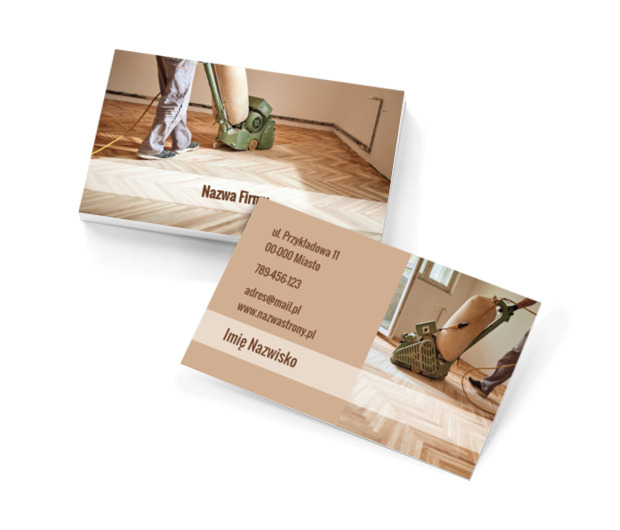 Fachowe cyklinowanie parkietu, Budownictwo, Wynajem sprzętu - Wizytówki Netprint szablony online