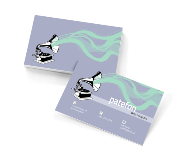 Muzyka z patefonu, Rozrywka, Sklep muzyczny - Wizytówki Netprint szablony online