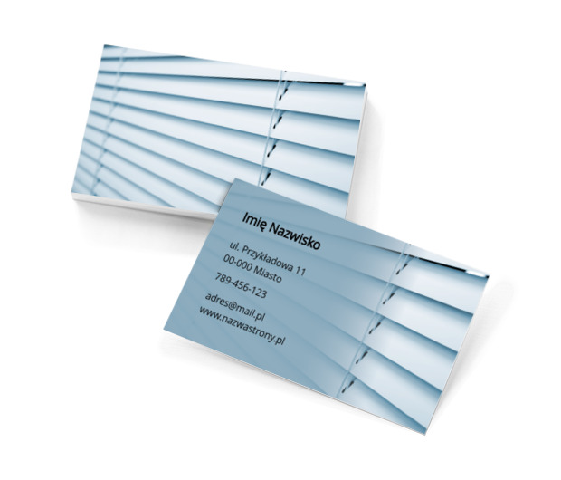 Białe żaluzje, Budownictwo, Rolety - Wizytówki Netprint szablony online