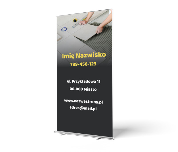 Fachowa usługa na pierwszym planie, Budownictwo, Remont i wykończenia - Roll-up Netprint szablony online