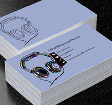 Słuchawki na niebieskim tle, Rozrywka, Sklep muzyczny - Wizytówki Netprint