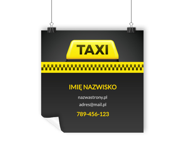 Zaufanie na żółtym tle, Transport, Taxi - Plakaty Wielkoformatowe Netprint szablony online