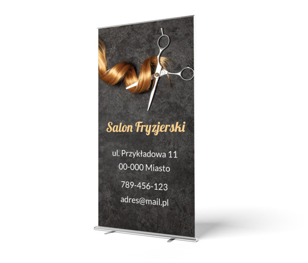 Profesjonalizm, który widać z daleka, Zdrowie i uroda, Salon fryzjerski - Roll-up Netprint szablony online