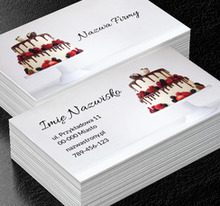 Elegancki tort z owocami i polewą czekoladową, Gastronomia, Cukiernia - Wizytówki Netprint